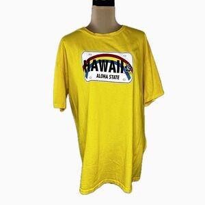Hawaii Aloha State Graphic T-Shirt - Yellow, size XL